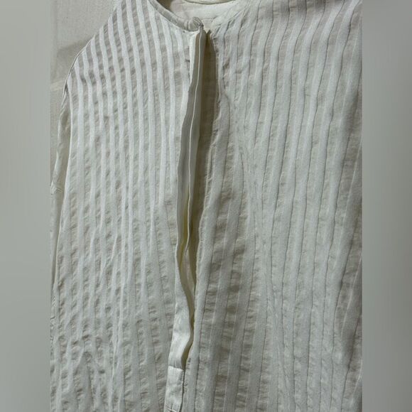 Massimo Dutti Women US 6 white viscose cotton Blend Long sleeve Dress Tunic - Picture 3 of 15